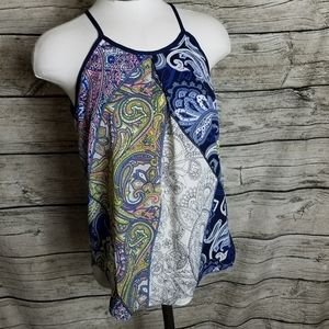 skies are blue manchester halter blouse size XSP.Pit to pit approx: 16.5 inc